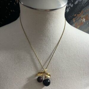 Christian Dior Rare Cherry Necklace Vintage Pendant